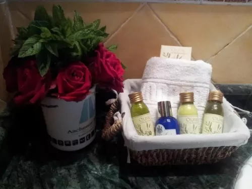 Dormitorio con vigas de madera